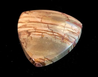 Dead Camel Jasper Cabochon, Dark Red, Green & Gray Coloration, Reuleaux Polygon Triangle Shape, Silversmithing Supplies