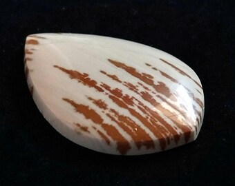 Owyhee Jasper Semiprecious Gemstone Cabochon, Arabesque Teardrop Shape, Designer Cabochon for Jewelry Making, Ethical Gemstone