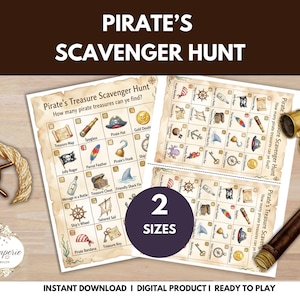 Búsqueda del tesoro con temática pirata para fiestas infantiles: paquete de actividades de aventura listo para usar.