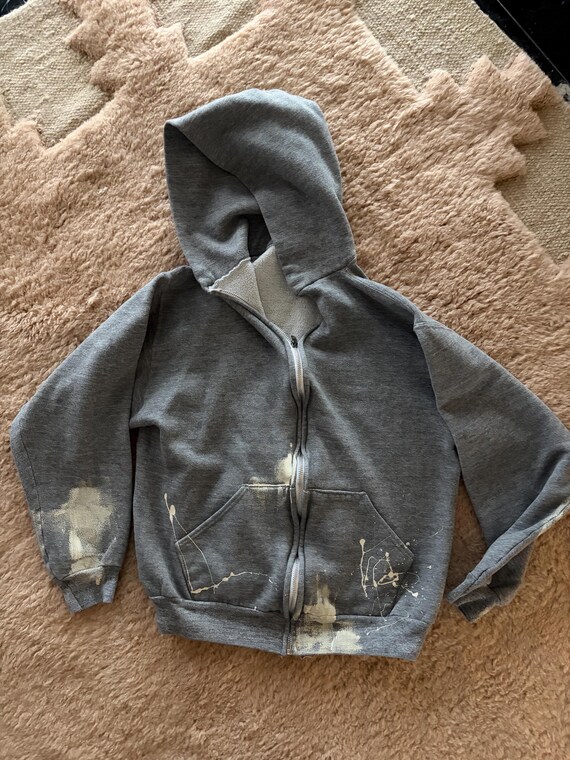 Vintage Russell Athletic Grey Full Zip Sweatshirt Hoodie