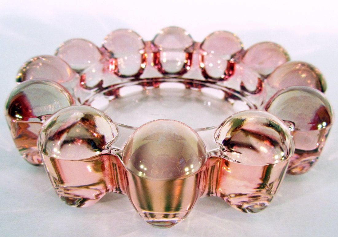 Vintage Pink Glass Ashtray or Collectible Dish Etsy