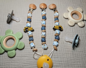 Pacifier Clip: Construction Zone, Food Grade Silicone