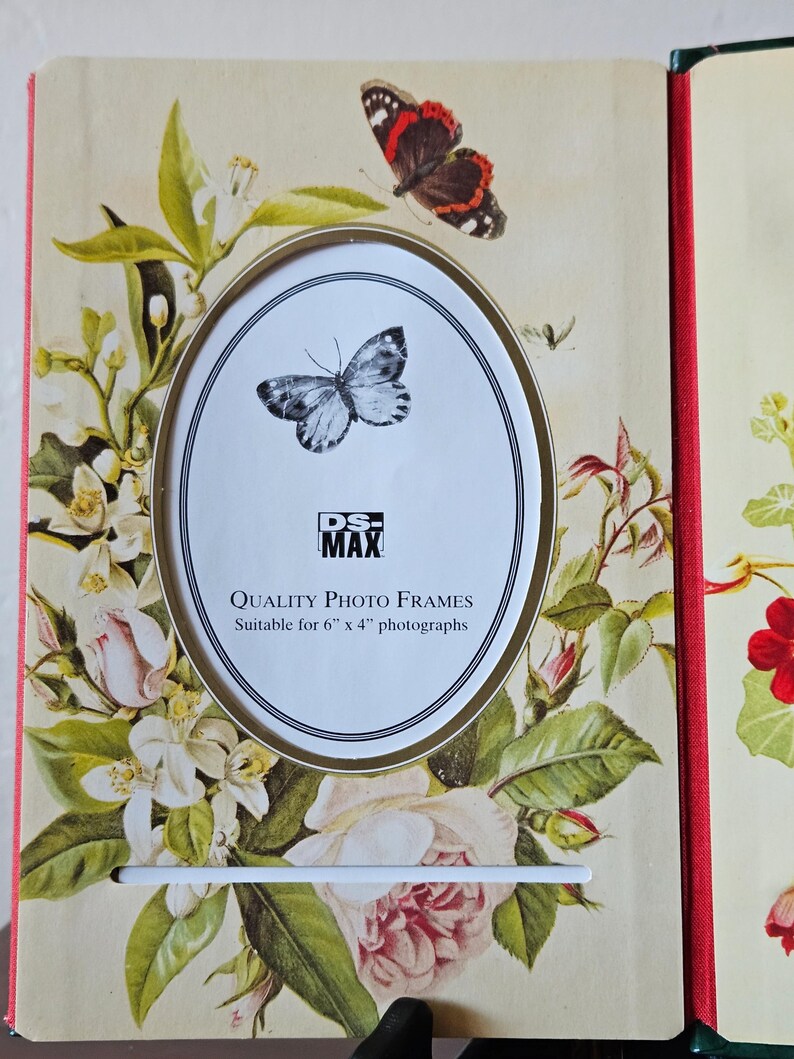 Vintage Victorian Folding Photo Book • Floral Accordion Frame • Holds ...