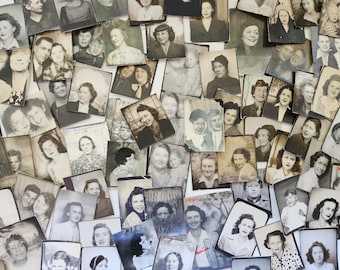 Vintage Actual Photo Booth Photos Women and Girls 1940's-50's Lot of 25