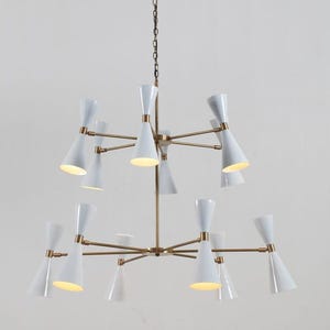 Italian Style Sputnik Chandelier 12 Arm Two Tier Mid Century Ceiling Light Brass Double Layer Pendant Fixture Large Dining Room Lamp