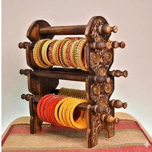 Handmade Wooden Bangle Stand, Indian bangles,bracelet Organizer