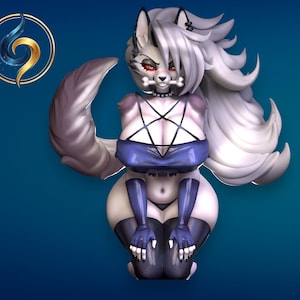 Loona Painted Statue | Hand Painted 3D Resin Figure | Collectible Fanart Model