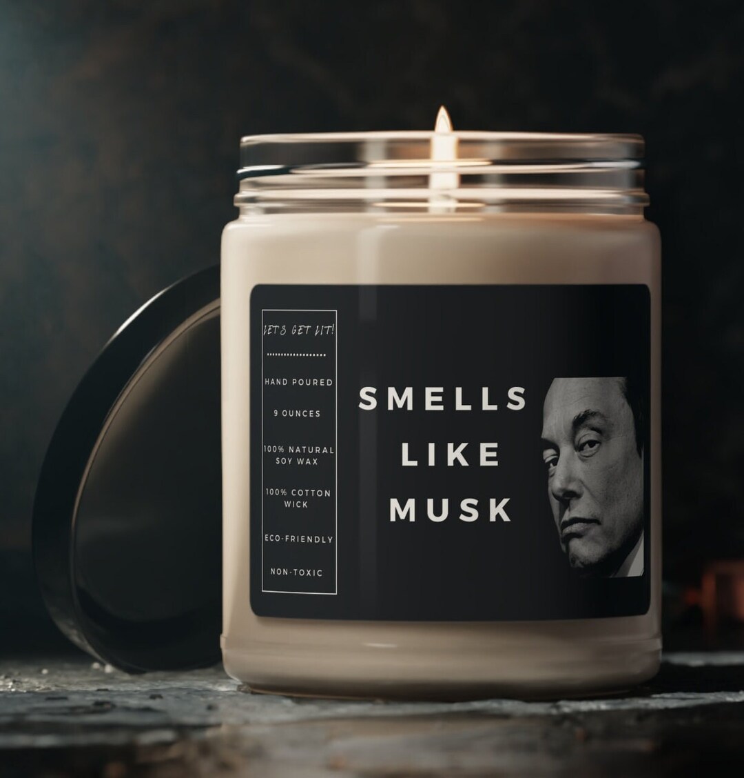 Smells Like Musk Mugshot Elon Musk Funny Crass Crude Candle Etsy