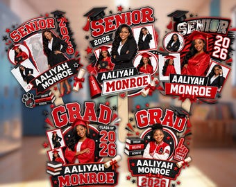 Graduation Fan Templates, Class of 2026 Canva Bundle, Digital Download, Canva Editable Template