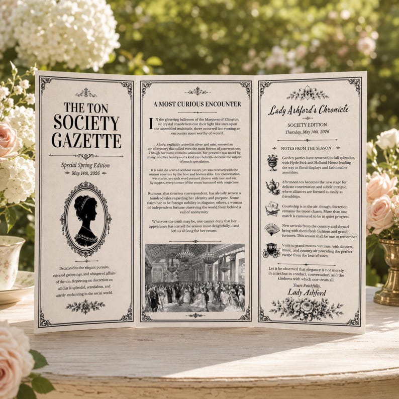 Editable Lady Whistledown Canva Template, Digital Download, Instant Download, Canva Editable Template