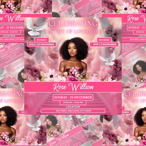 Memorial Balloon Release Flyer, Funeral Flyer, Memorial Flyer, RIP Template, Memorial Template, Funeral Invite,  Canva Editable, Diy Canva