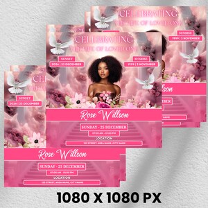 Memorial Balloon Release Flyer, Funeral Flyer, Memorial Flyer, RIP Template, Memorial Template, Funeral Invite,  Canva Editable, Diy Canva