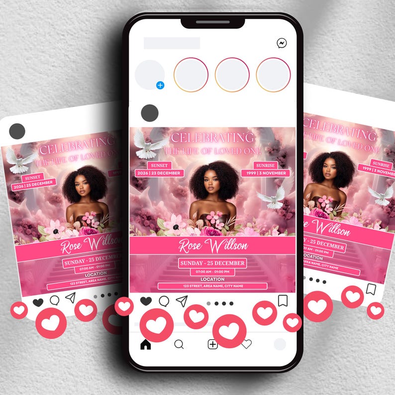Memorial Balloon Release Flyer, Funeral Flyer, Memorial Flyer, RIP Template, Memorial Template, Funeral Invite,  Canva Editable, Diy Canva