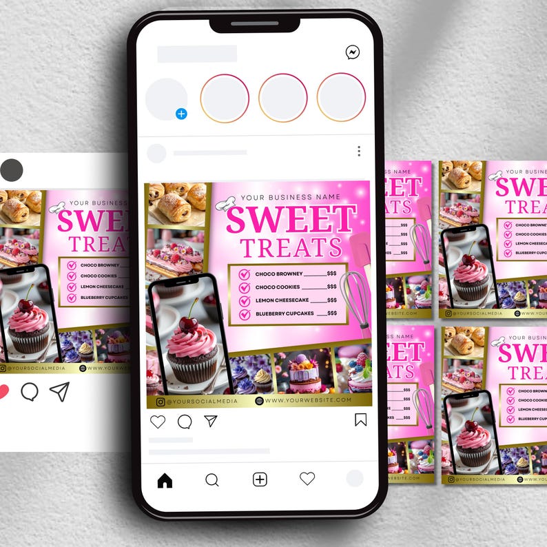 Bakery Flyer, Bake, Sweet Treats Flyer, Dessert Flyer, Shop Flyer, Pastry Flyer, Cake Business Template, Instant Download, Canva Editable