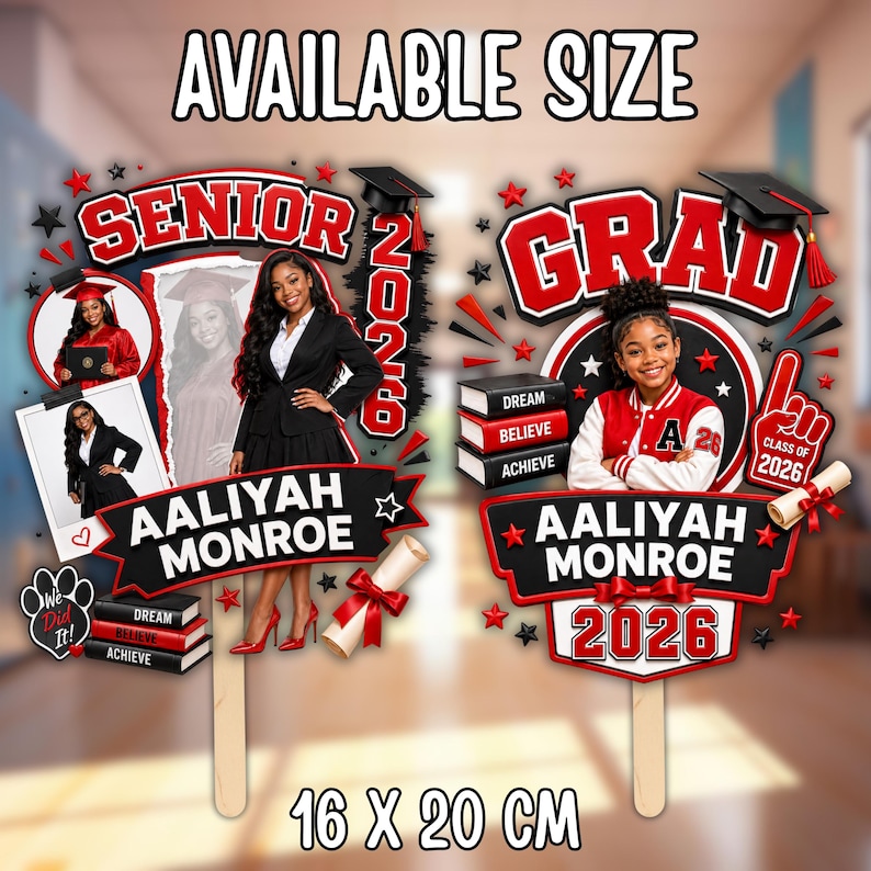 Graduation Fan Templates, Class of 2026 Canva Bundle, Digital Download, Canva Editable Template