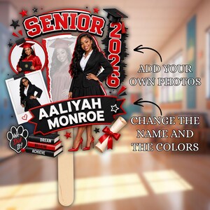 Graduation Fan Templates, Class of 2026 Canva Bundle, Digital Download, Canva Editable Template