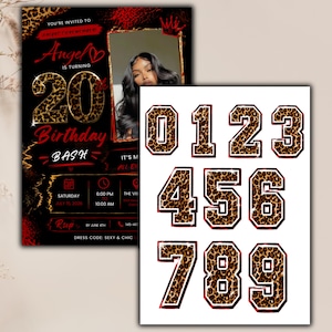 Cheetah Print Birthday Invitation Template, Birthday Invitations, Wild Party Design, Digital Download, Canva Editable Template