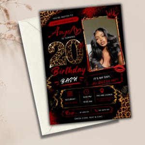 Cheetah Print Birthday Invitation Template, Birthday Invitations, Wild Party Design, Digital Download, Canva Editable Template