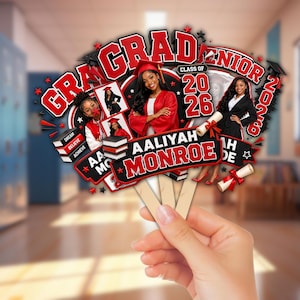 Graduation Fan Templates, Class of 2026 Canva Bundle, Digital Download, Canva Editable Template