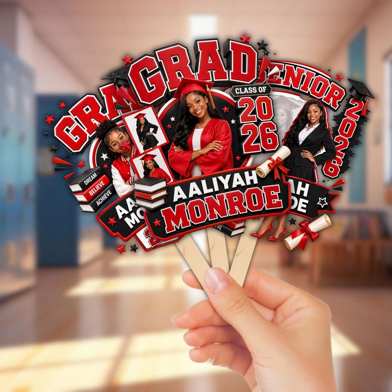 Graduation Fan Templates, Class of 2026 Canva Bundle, Digital Download, Canva Editable Template