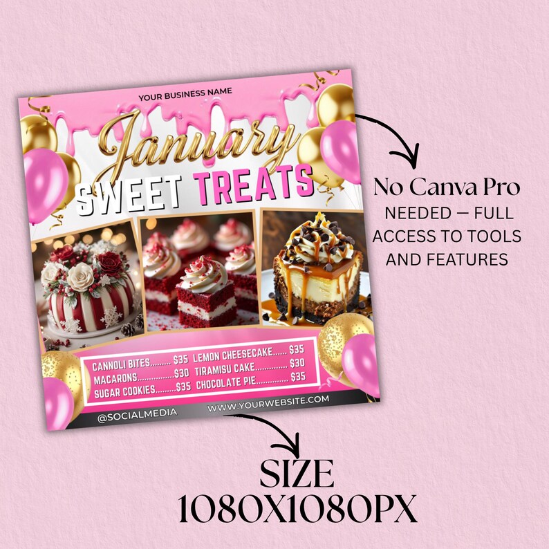 January Bake Sale Flyer, Bakery Flyer, Sweet Treats Flyer, January ...