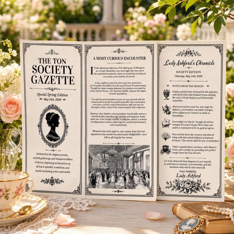 Editable Lady Whistledown Canva Template, Digital Download, Instant Download, Canva Editable Template