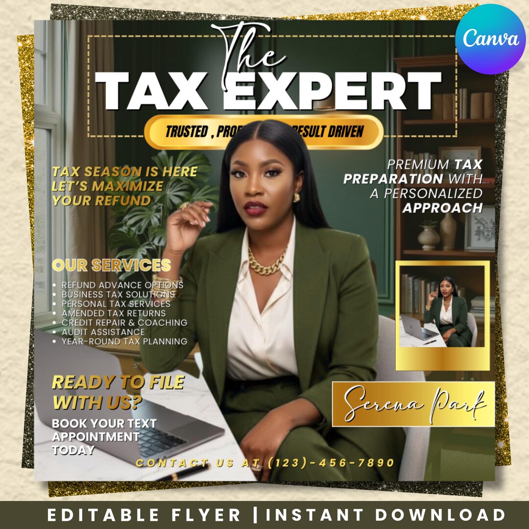 Editable Tax Prep Flyer Template, Luxury Income Tax Services Flyer ...
