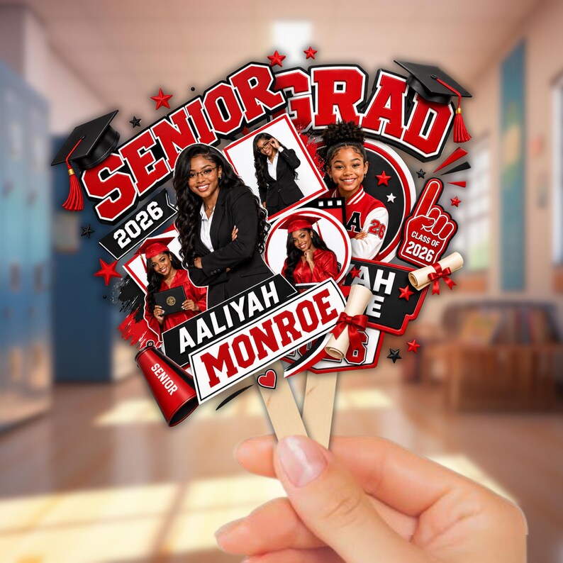 Graduation Fan Templates, Class of 2026 Canva Bundle, Digital Download, Canva Editable Template