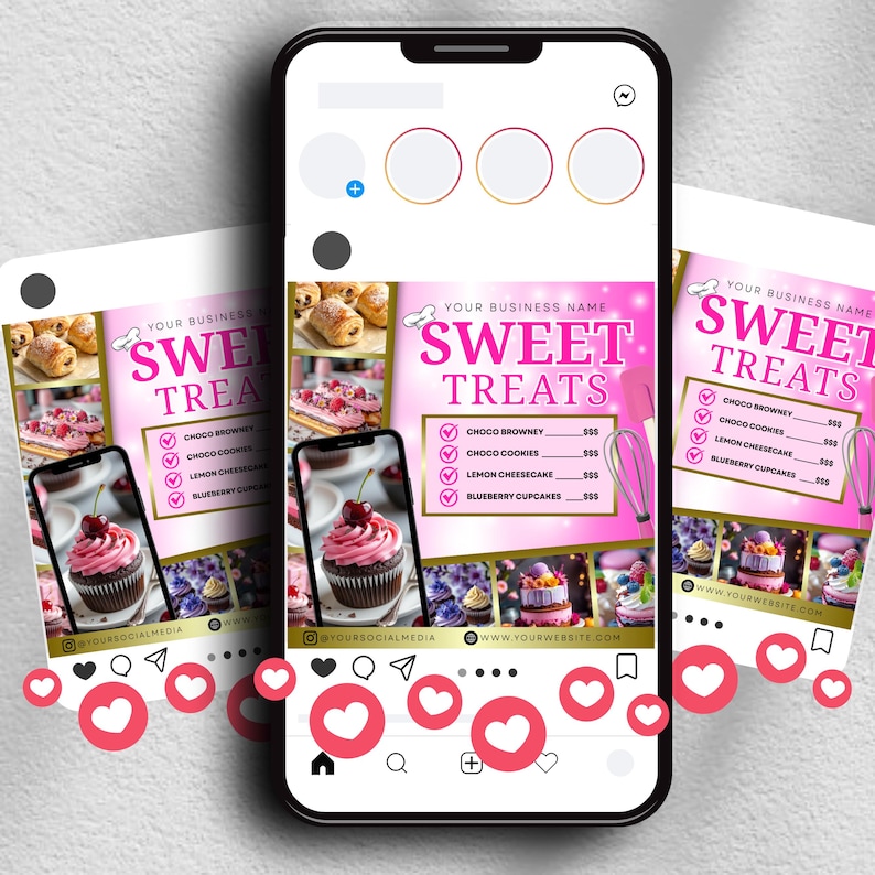 Bakery Flyer, Bake, Sweet Treats Flyer, Dessert Flyer, Shop Flyer, Pastry Flyer, Cake Business Template, Instant Download, Canva Editable