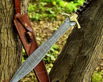 Handgesmeed damaststaal Vikingzwaard - cosplay of huwelijkscadeau