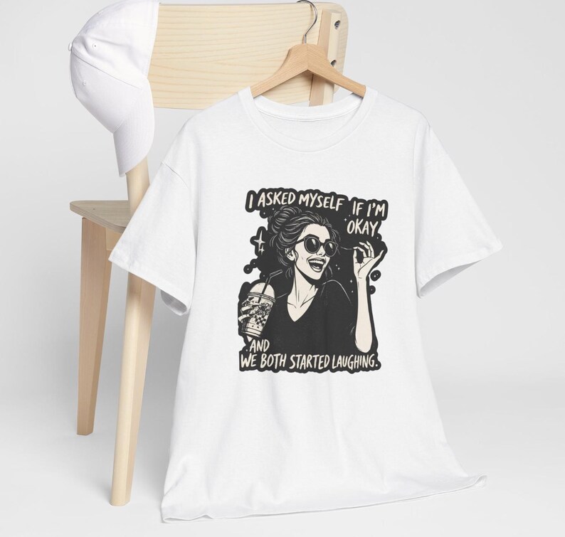 Camiseta gráfica vintage retro desquiciada / Camiseta divertida con la que te identificarás para mujeres y adolescentes / "Me pregunté si estaba bien" Ropa urbana sarcástica / Loca Blanco
