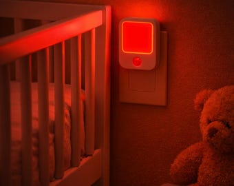 red night light for nursery motion sensor night light for baby room sleep friendly plug in night light baby shower gift for new parents