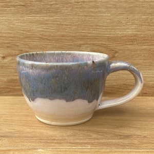 Handmade Pottery Cup ~ Wheel Thrown Mug ~ Ceramic Coffee Mug- Blue Gray- 18 oz - KLynnsArt