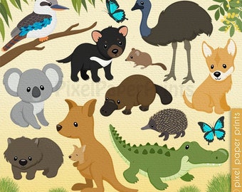 Australian Animals clip art - Australia clipart - Digital download - Australian animals digital stickers