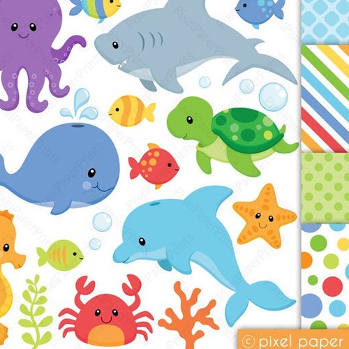 Sea Animals Clipart Sea Animals NEUTRALS Clip Art and - Etsy Sea Animals Clipart Sea Animals NEUTRALS Clip Art and - Etsy