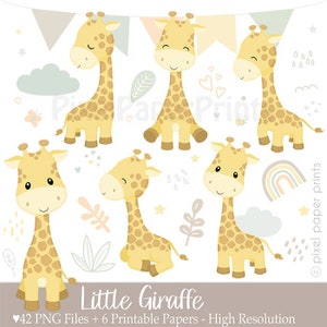 Giraffe clipart - Little Giraffe - Cute - Digital download