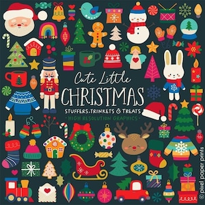 Christmas Clipart - Cute Little Christmas Trinkets, Stuffers and Treats - Over 200 graphics - Clip art set - Digital Download