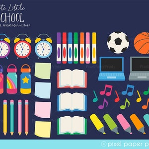 School PNG Cute Little School Clipart Over 250 graphics School supplies Bulletin Board Back to school Digital Download image 8