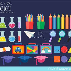 School PNG Cute Little School Clipart Over 250 graphics School supplies Bulletin Board Back to school Digital Download image 6