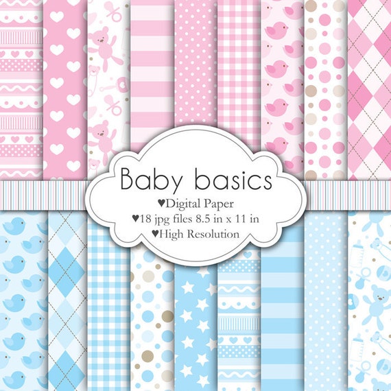 Baby Basics - Digital Paper Set Il_570xn