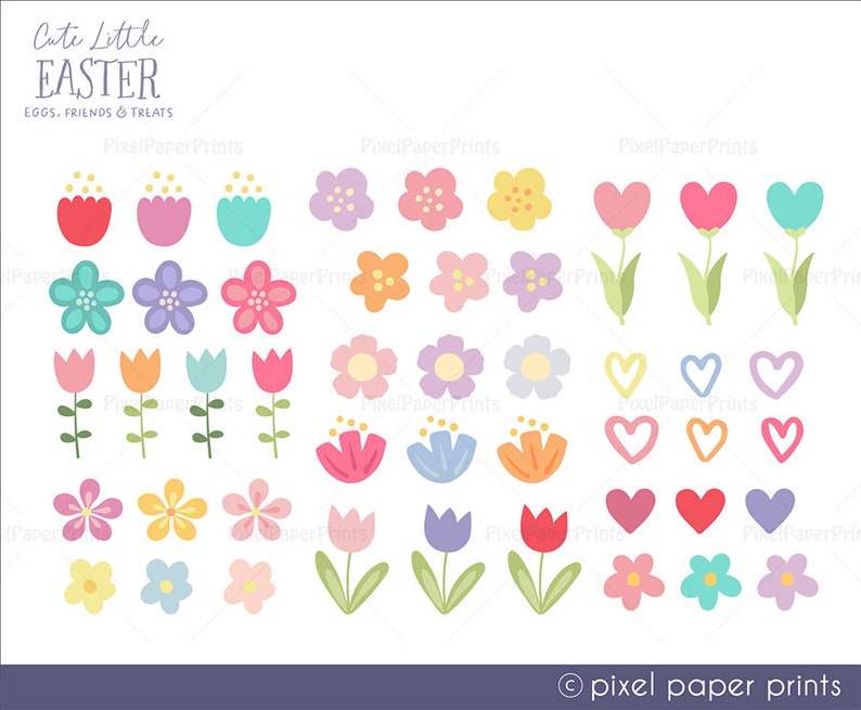 Easter Clipart Cute Little Easter Over 200 Easter graphics Clip art set Digital Download PNG Format image 7