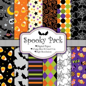 Spooky Pack Halloween Digital paper set image 1