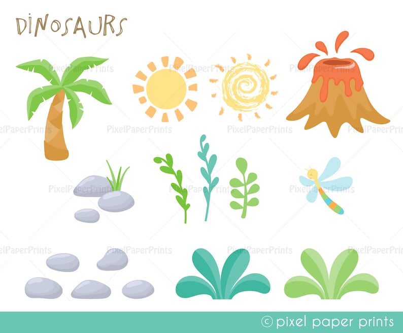 Baby Dinosaurs Clip Art Pastel Colors Clipart and Digital paper set Dinosaur Clip art Digital download image 4