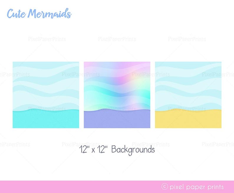 Cute Mermaid Clipart PNG Bundle – 96 Sea Life Illustrations + 7 Digital Papers – Ocean Theme Graphics for Kids Crafts and Commercial Use image 7