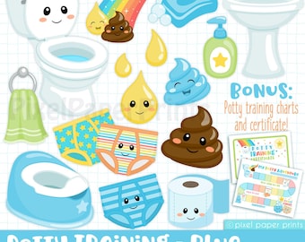 Potty Training Clipart Bundle: Charts, Stickers, Rewards (Digital Download)