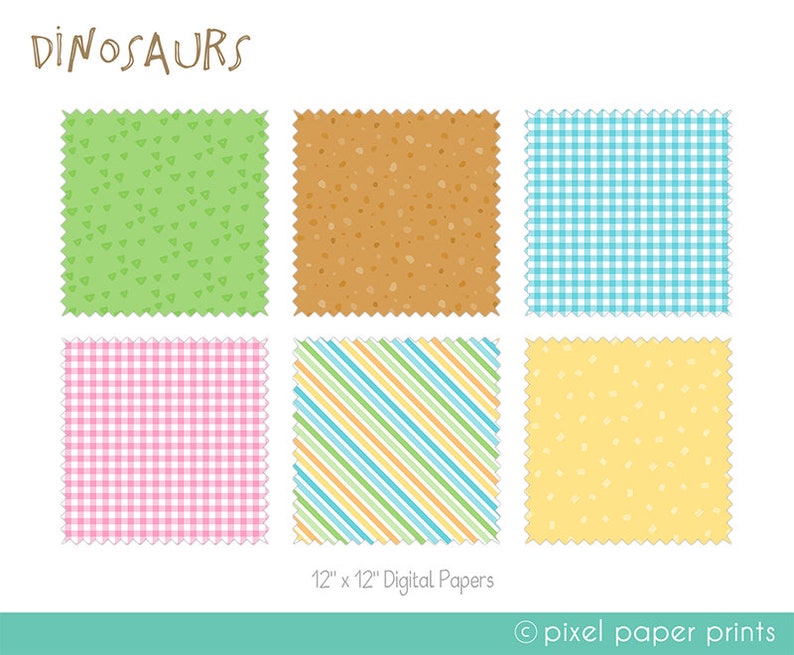 Baby Dinosaurs Clip Art Pastel Colors Clipart and Digital paper set Dinosaur Clip art Digital download image 6