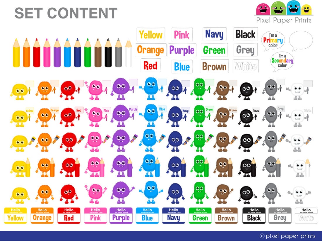 Color Learning Clipart - Educational Digital Images for Parents ...