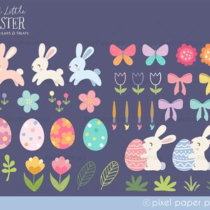 Easter Clipart Cute Little Easter Over 200 Easter graphics Clip art set Digital Download PNG Format image 6