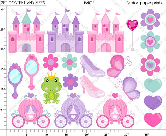 Princess Clip Art - Cute Princess Graphics - PNG Files - Digital Images ...