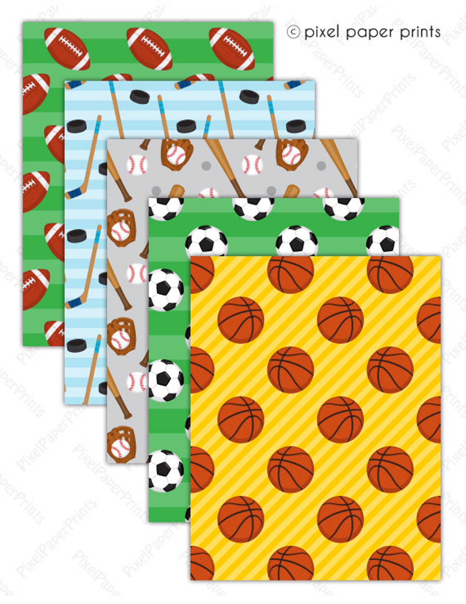 Sport Boys Clip Art and Digital Paper Set Sports Clipart - Etsy
